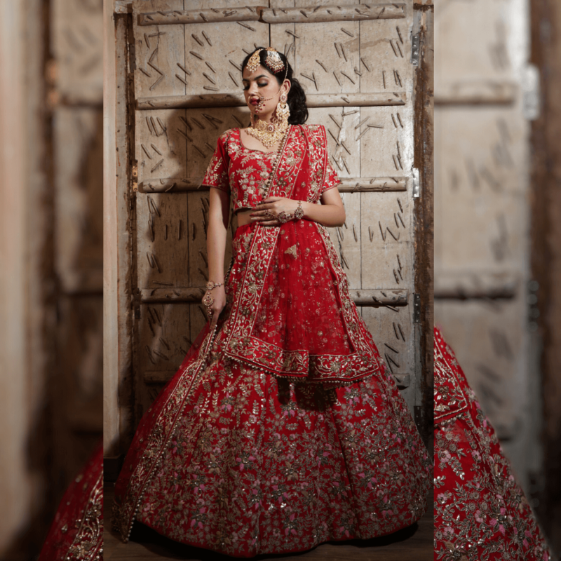 Ruby Floral Majesty Lehenga