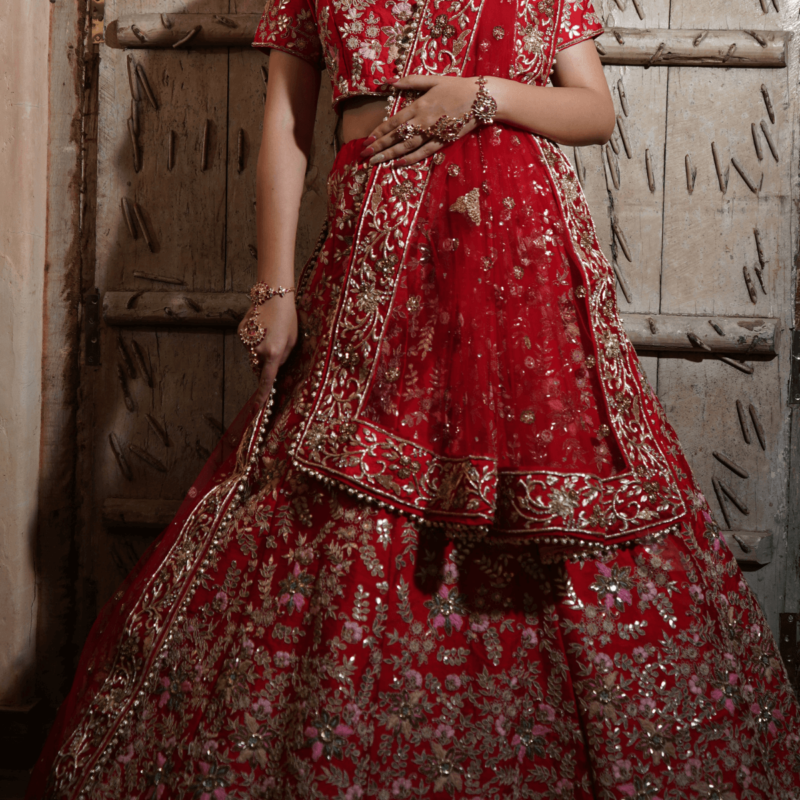 Ruby Floral Majesty Lehenga - Image 4