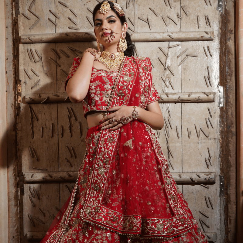 Ruby Floral Majesty Lehenga - Image 5