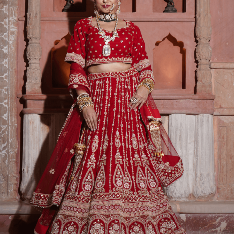 Royal Red Lehenga - Image 3