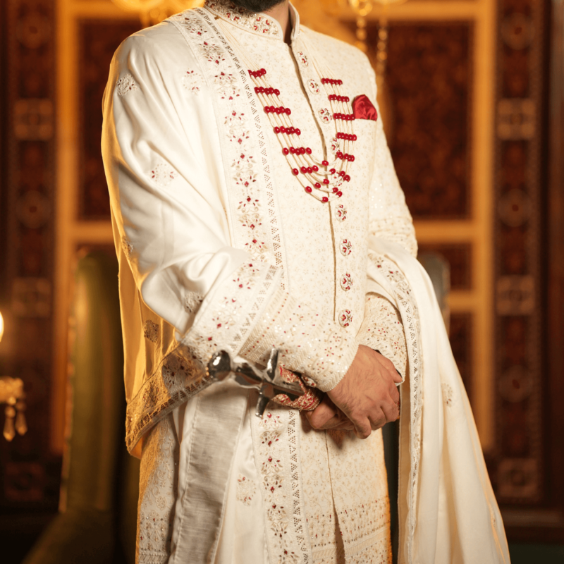 Royal cream Men’s Sherwani - Image 5