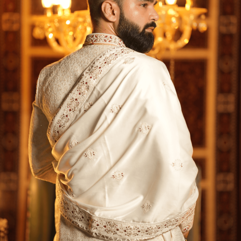 Royal cream Men’s Sherwani - Image 3