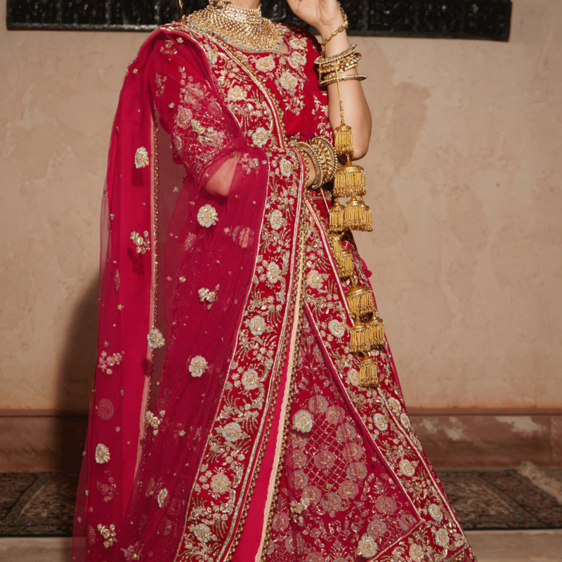 Blushing Magenta Bliss Lehenga - Image 4