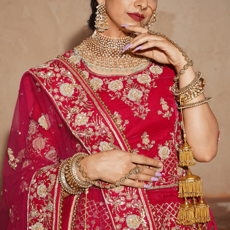 Blushing Magenta Bliss Lehenga - Image 3