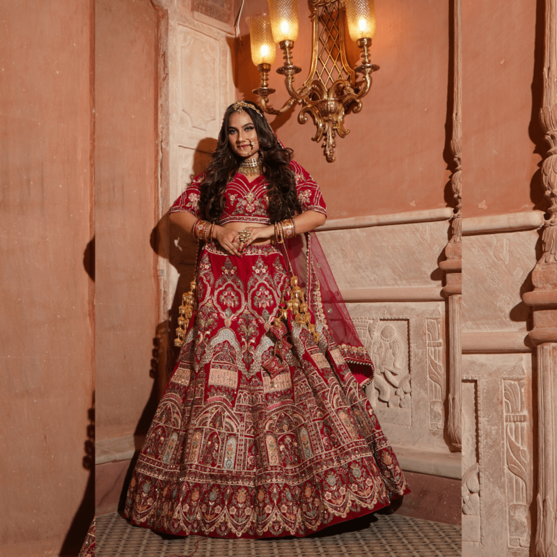 Ruby Reverie Lehenga