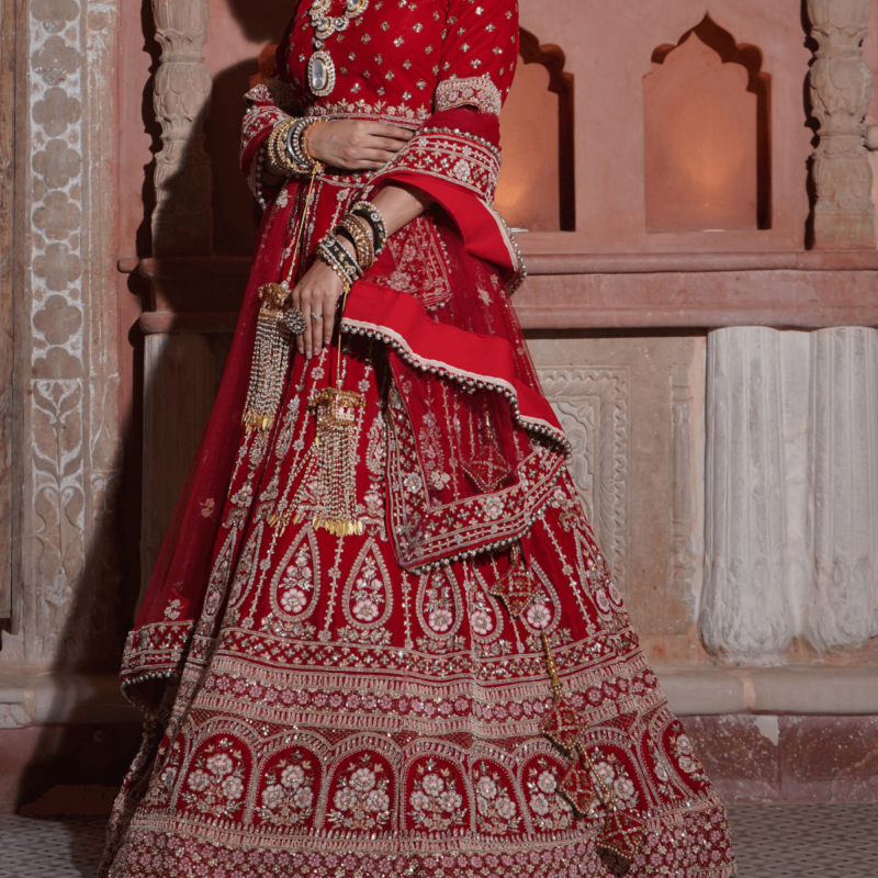 Royal Red Lehenga - Image 5