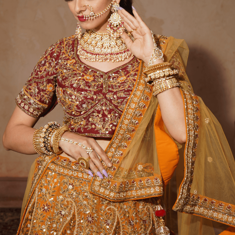 Kundan Work Lehenga - Image 2