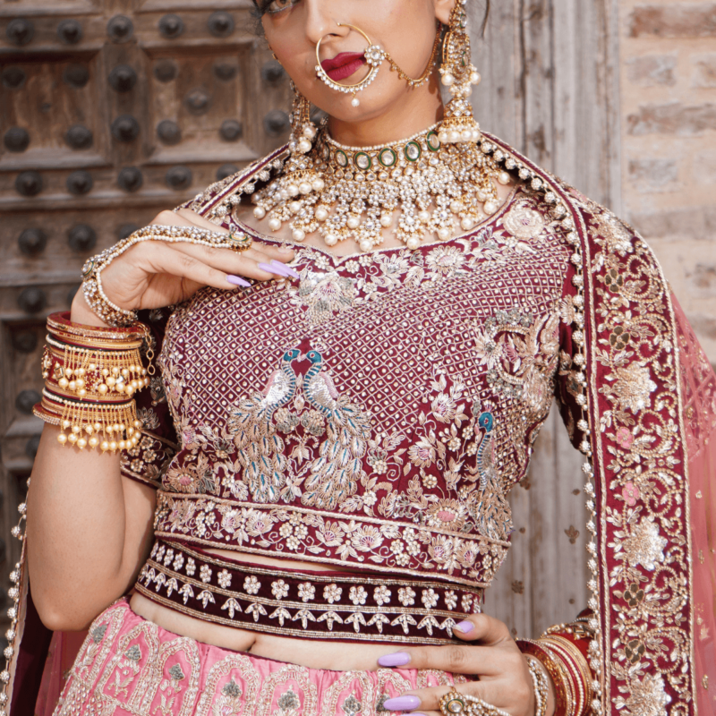 Vintage Rose Lehenga - Image 2