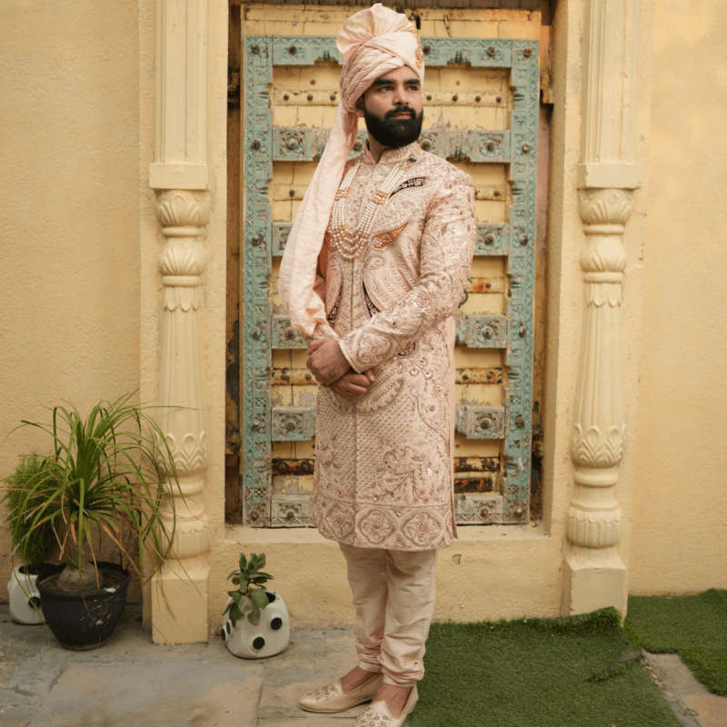 Traditional Teal Men Sherwani